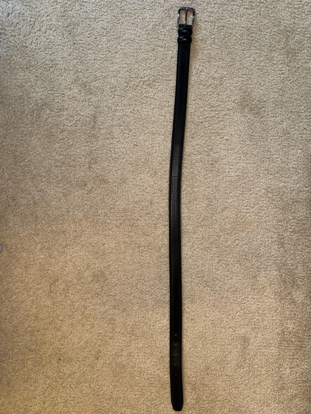 Roundtree & Yorke Black Leather Dress Belt – Size 34 (Full Grain Leather)